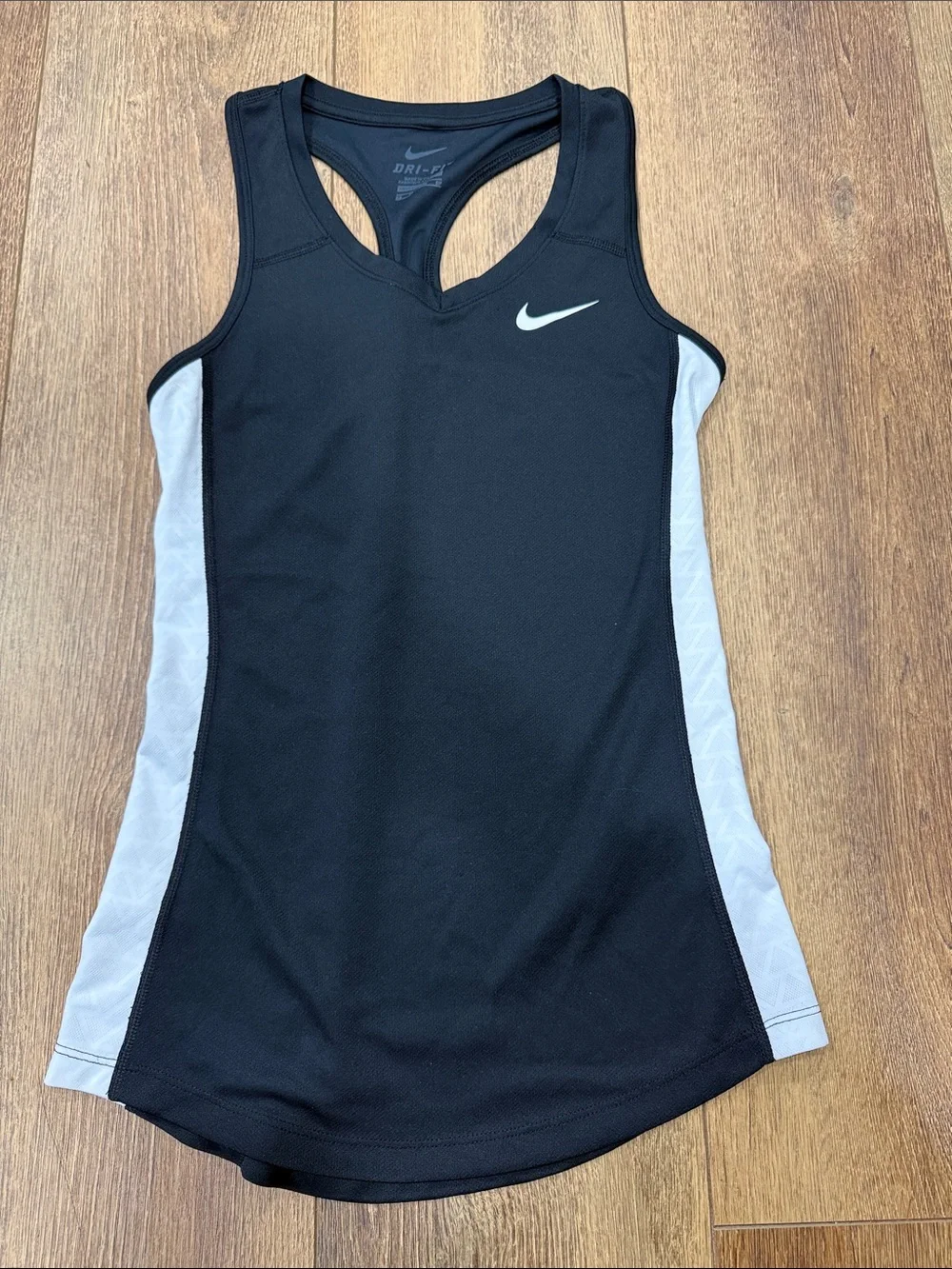 Nike Black Tank Top with White Side Panels. Size XS.